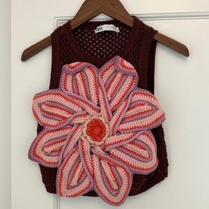 Zara crochet flower top